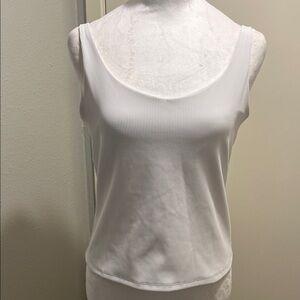 SPANX White Ribbed Scoop Neck Tank Top - Women's